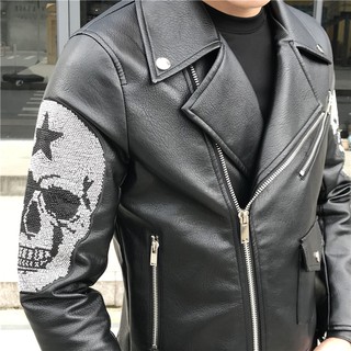 (tạm hết hàng) Áo khoác da biker cá tính hiệu Philipp Plein