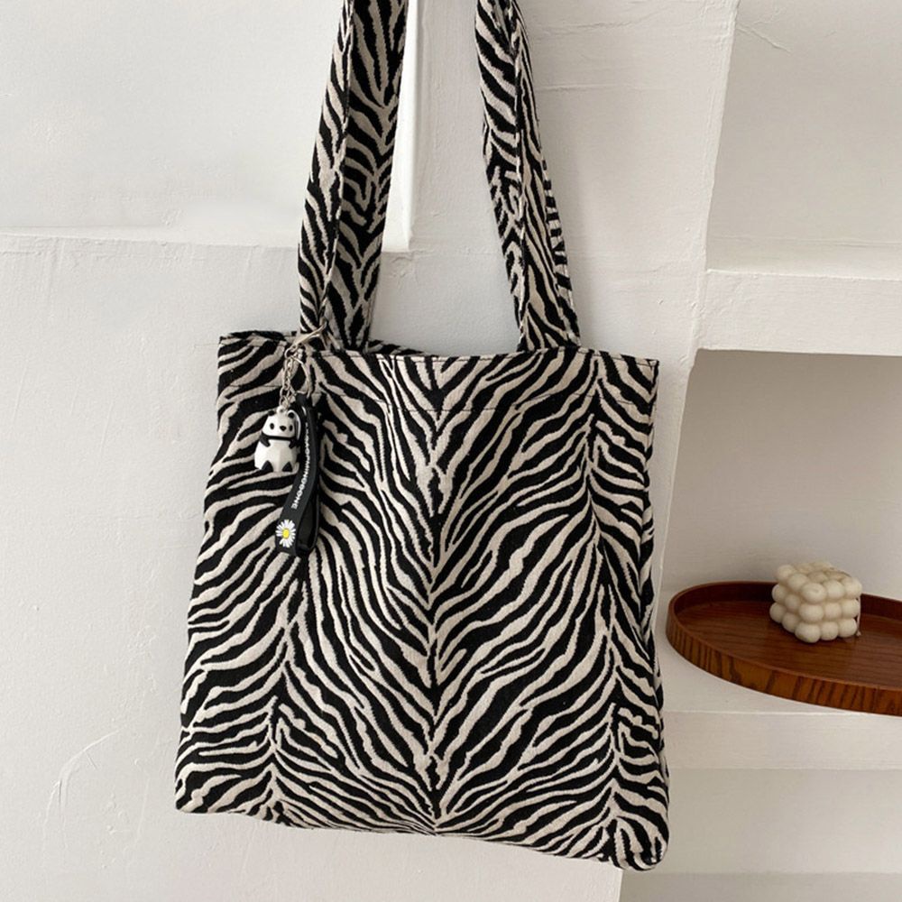 Túi xách vải canvas họa tiết ngựa vằn thời trang dành cho nữ