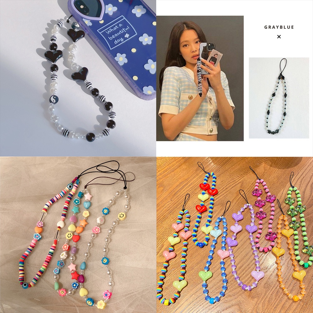 Dây Đeo Cổ Tay Điện Thoại Đính Hạt Phong Cách Bohemian