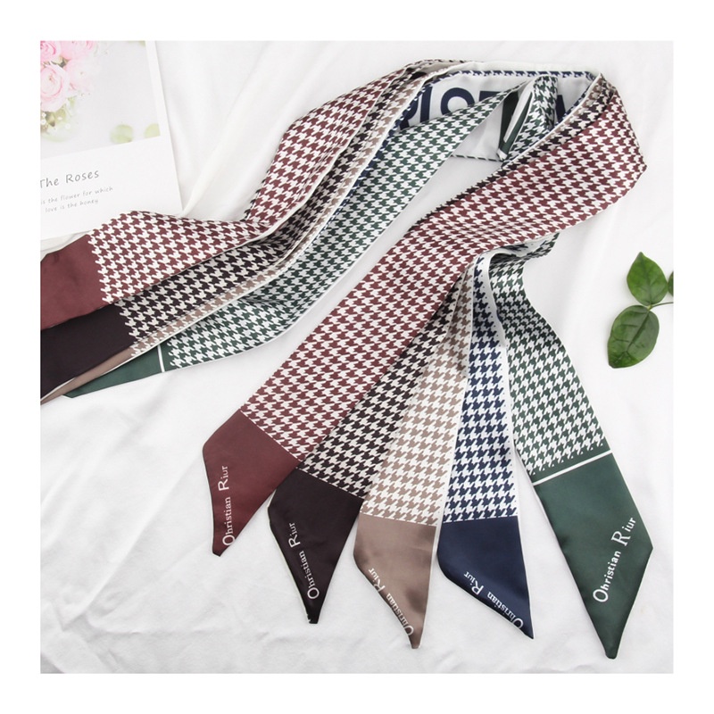 Khăn Quàng Cổ Nhỏ Bằng Lụa Có Dây Ruy Băng Cho Nữ