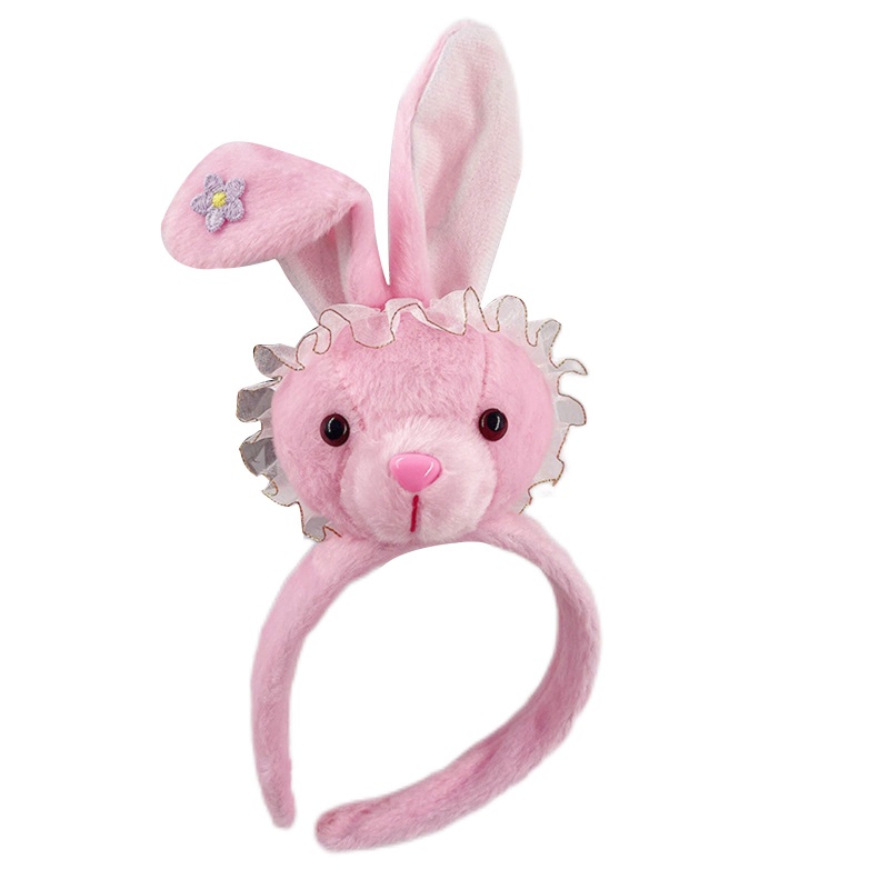 Băng Đô Tai Thỏ Phối Lông Xù Dành Cho Hóa Trang