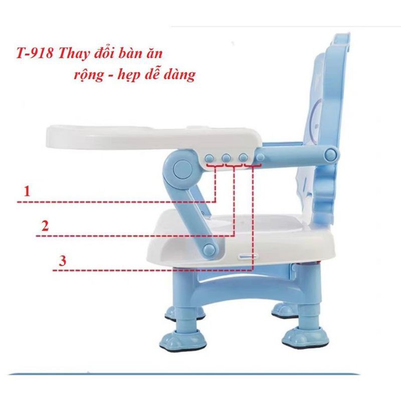 [Giá rẻ]Ghế ăn dặm-918, nhỏ gọn, có đai an toàn