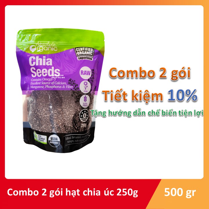 Combo 2 gói Chia Seeds 250g siêu tiết kiệm date mới