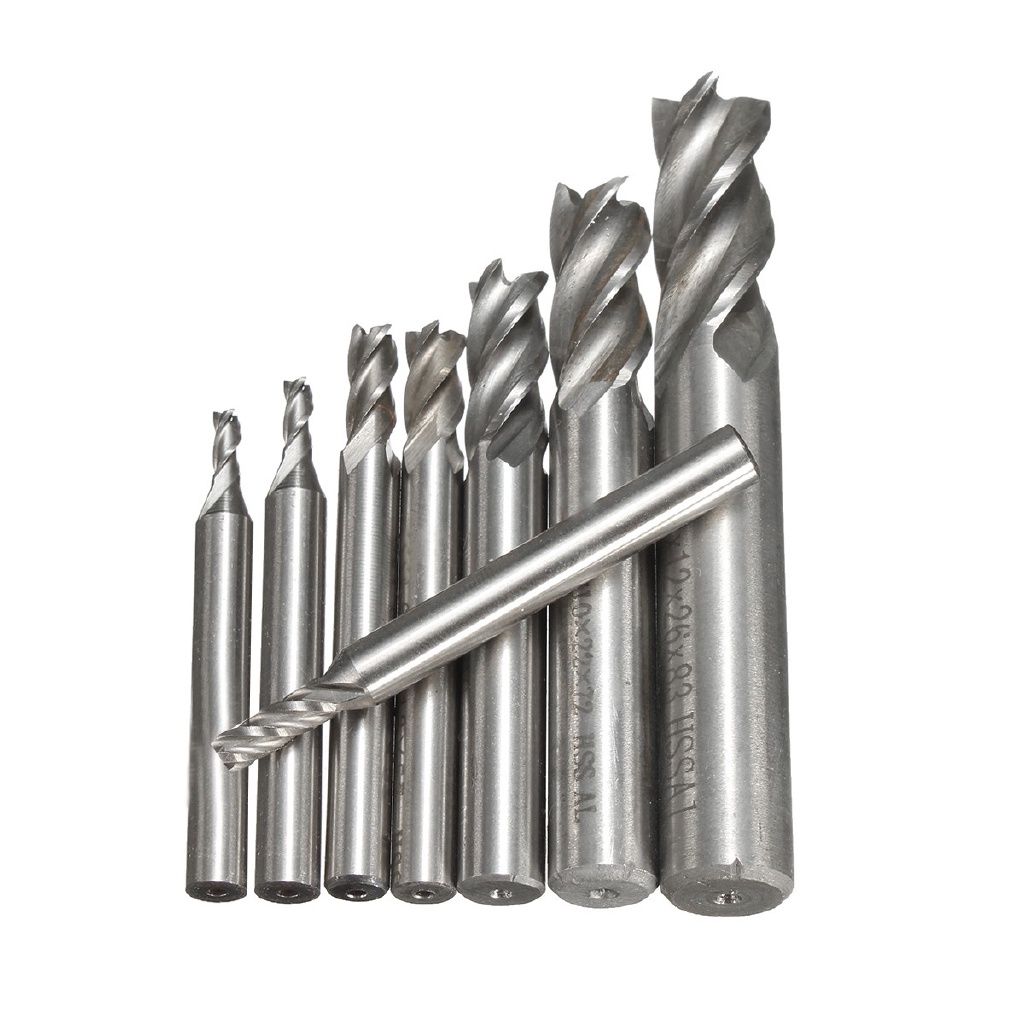 Mũi dao phay CNC 4 rãnh chất liệu thép gió 3-16mm