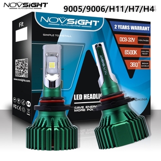 Set 2 Đèn Pha LED NovSight 6500K 60W H11 H4 H7 9005 9006 Siêu Sáng Cho Xe Hơi
