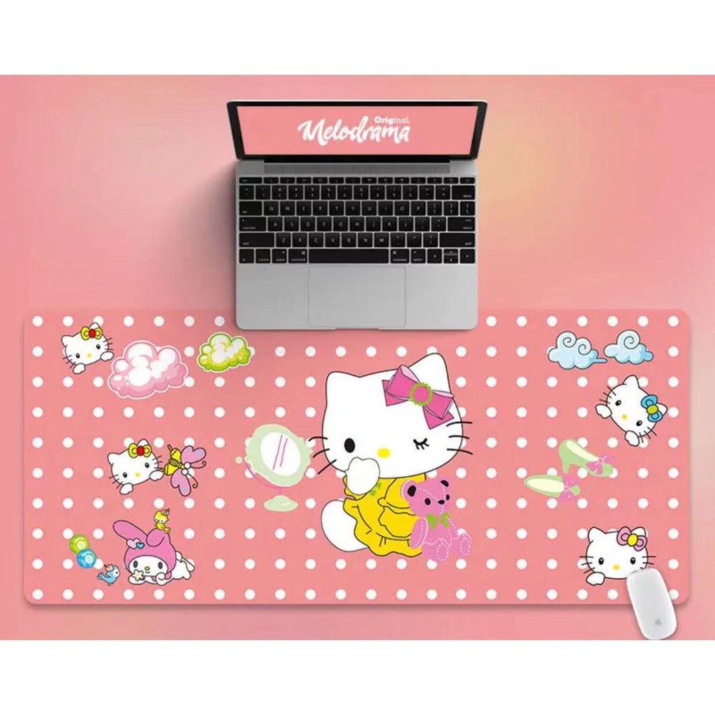 Miếng Lót Chuột Và Bàn Phím Hình Hello Kitty Xinh Xắn