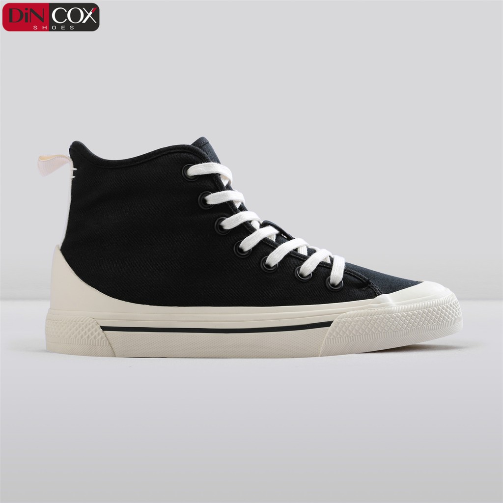 Giày Sneakers Nữ Cổ Cao DinCox  D09 BLACK