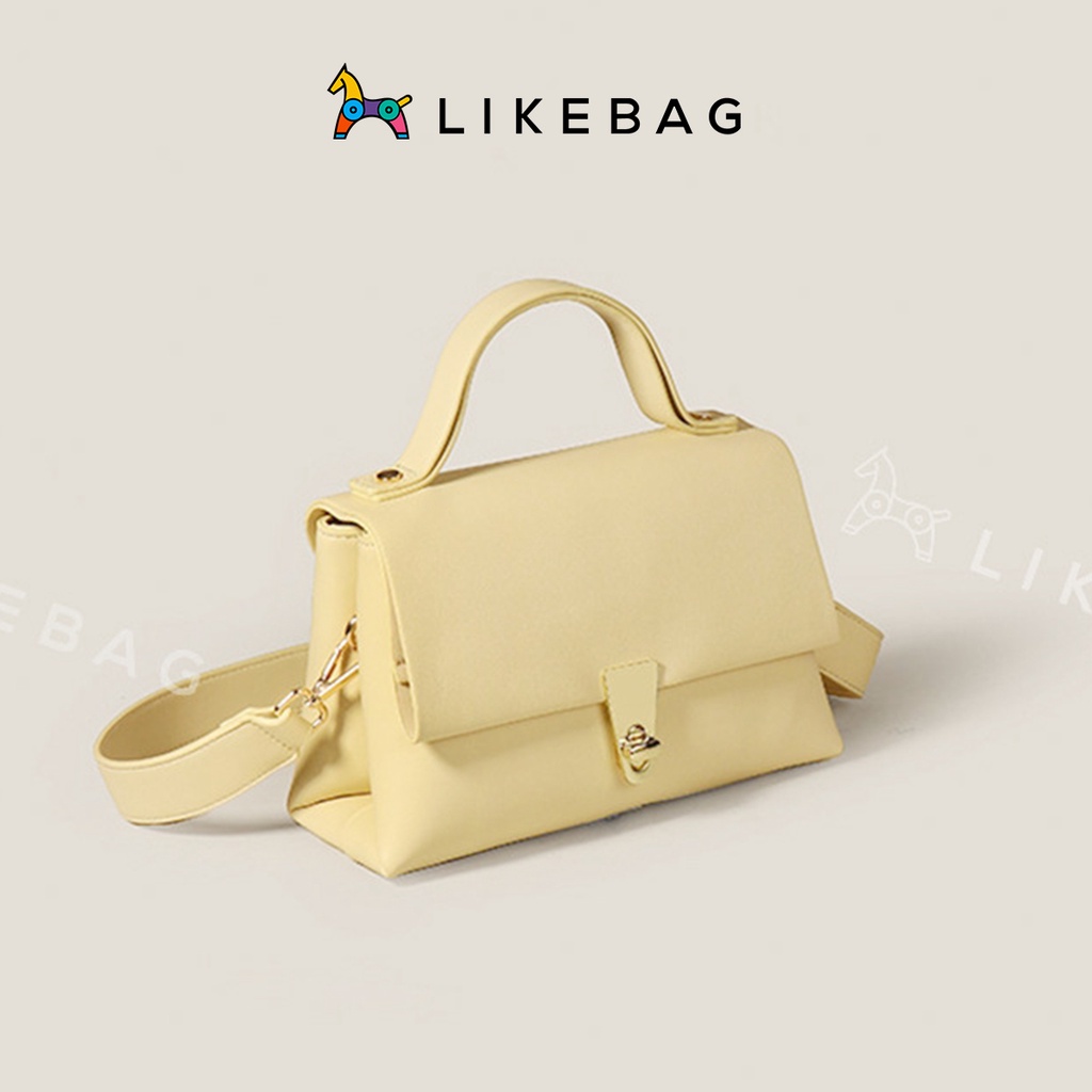 Túi xách nữ đeo chéo vai LIKEBAG kiểu dáng basic phối chốt kim loại sang trọng ST6529 - LIBAGI