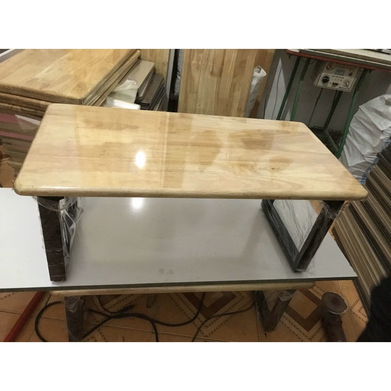 Bàn Xếp Gỗ Chân Sắt Gấp (40*80*35)