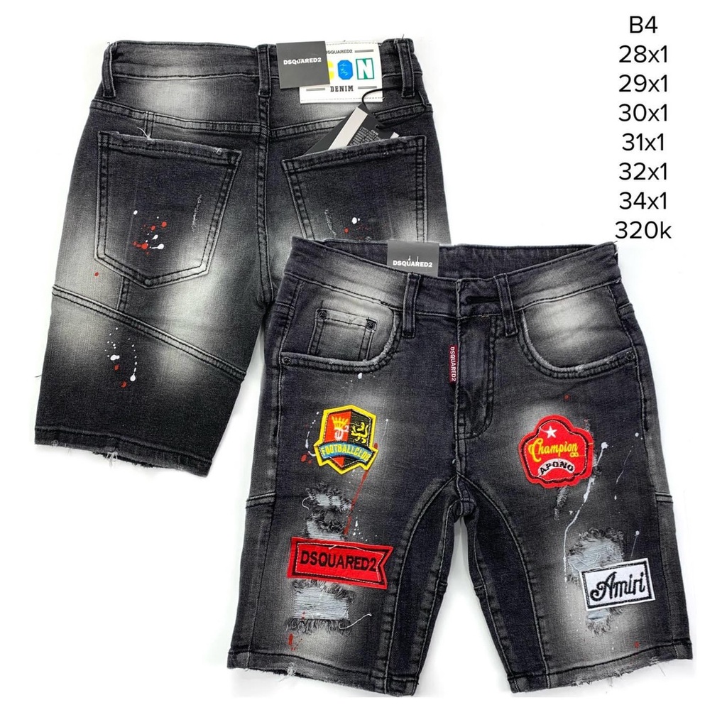 quần short jean nam ngắn đen rách thêu logo nhiều mẫu mới hot,chất bò co giãn bền màu giá tốt KAYSTORE