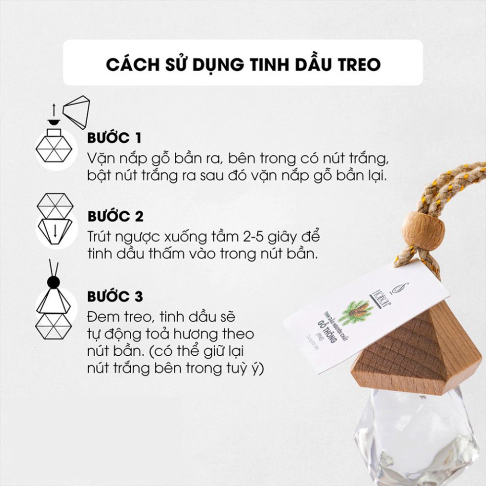 Tinh Dầu Thiên Nhiên - Tinh Dầu Treo Xe Ô Tô - Cao Cấp 100% Nguyên Chất, Nhiều Mùi Hương Lựa Chọn