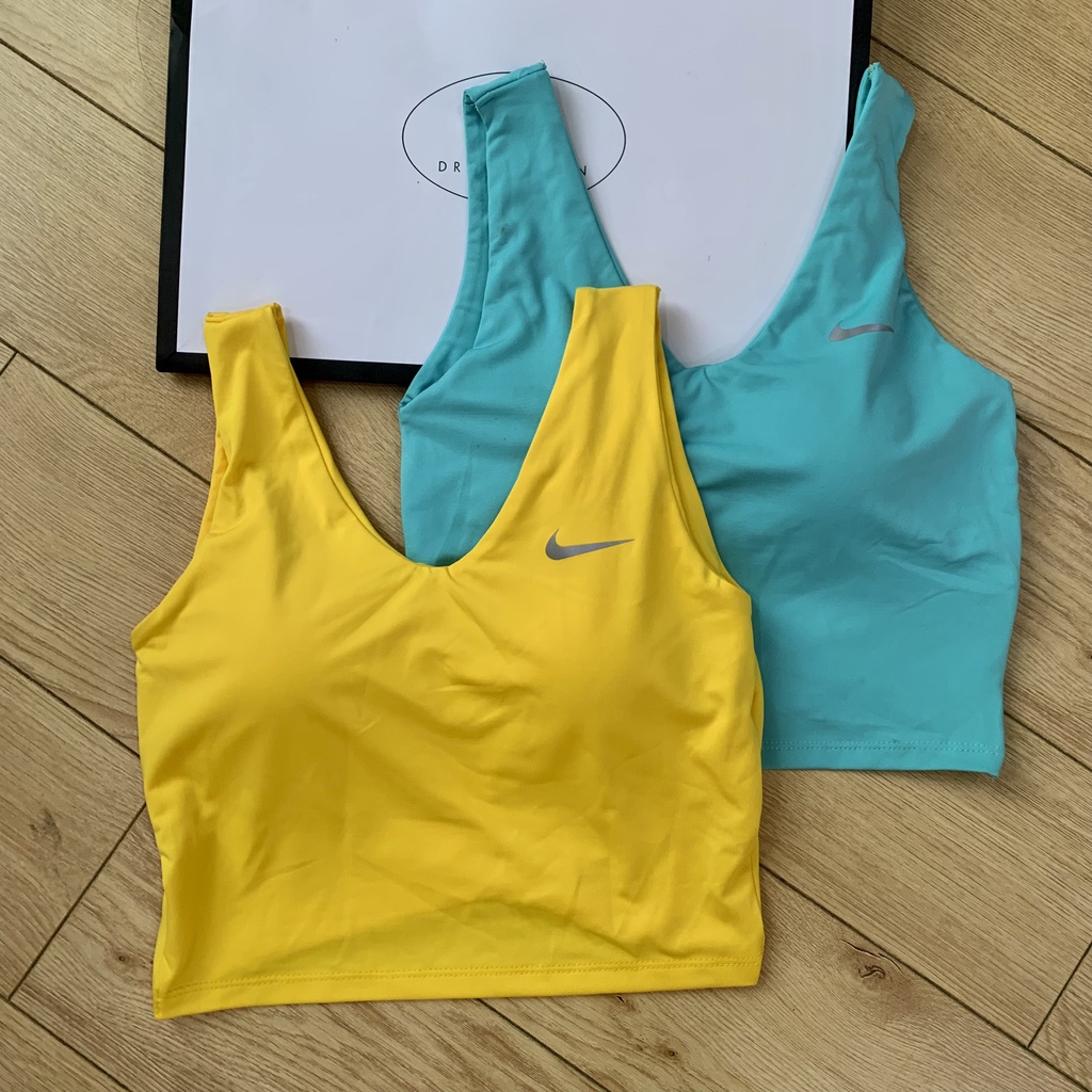Áo Croptop Tập Gym Yoga Nữ Sát Nách Lưng Đắp Chéo Có Mút