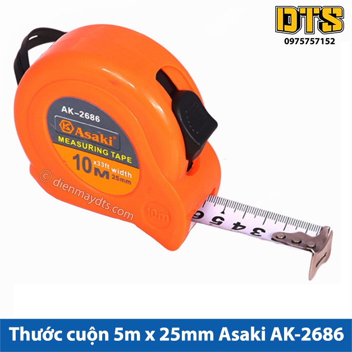 Thước cuộn 10m x 25mm Asaki AK-2686