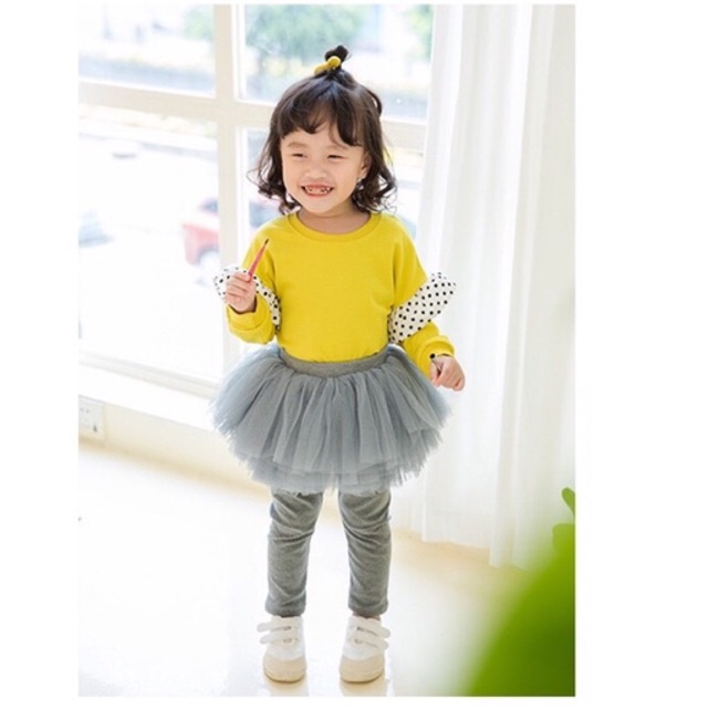 🔥Xã kho🔥 quần legging thun dài bé gái kèm ren giả váy 1 đến 7 tuổi