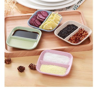 Chén đựng gia vị chất liệu lúa mạch 2 ngăn