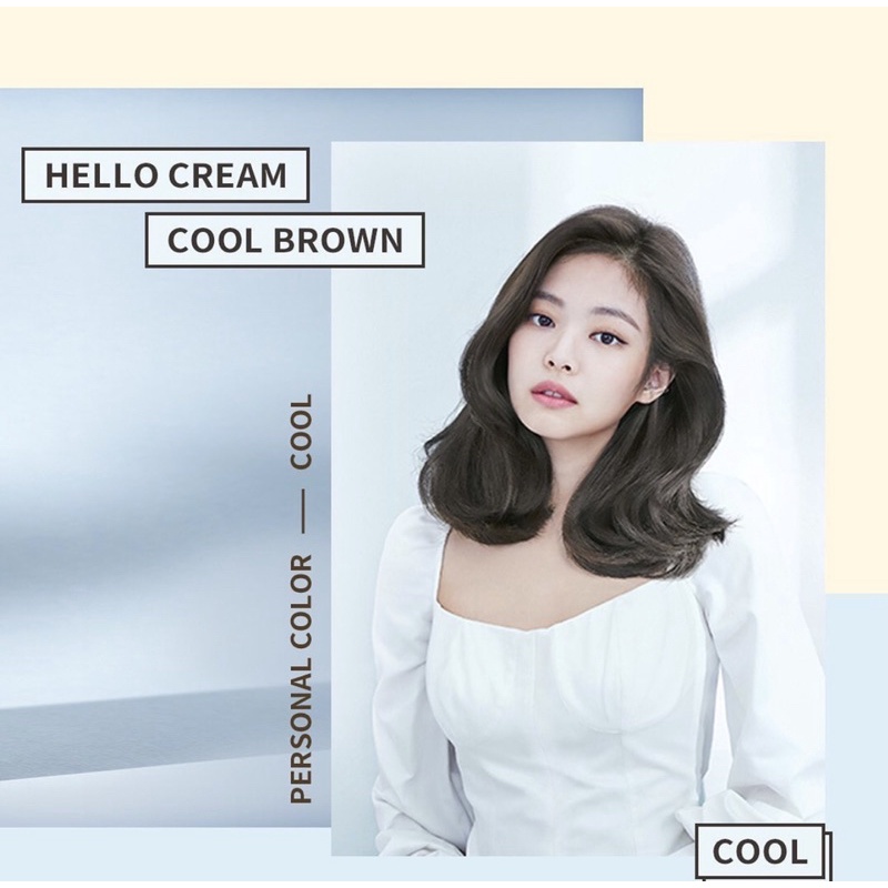 Thuốc nhuộm tóc tại nhà Hello Cream màu Cool Brown màu Nâu Đen Khói Blackpink