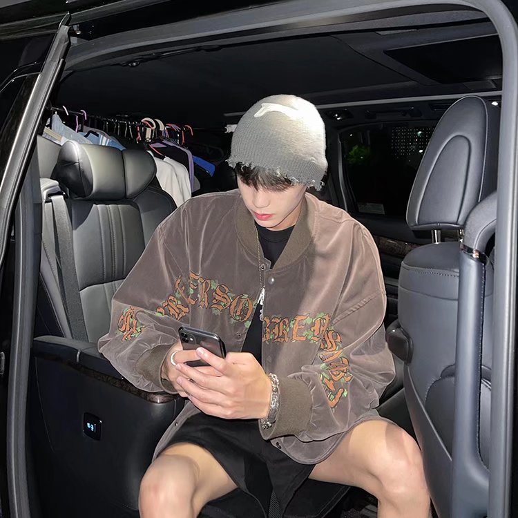 Áo khoác bóng chày phong cách hip hop cá tính hợp thời trang dành cho cặp đôi