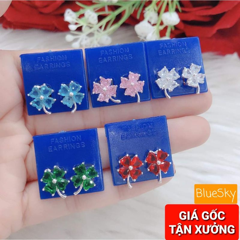 GIÁ GỐC TẬN XƯỞNG_BÔNG TAI BẠC TA CỎ 4 LÁ