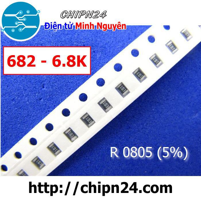 [50 CON] Điện Trở dán SMD 0805 6K8 (5%)