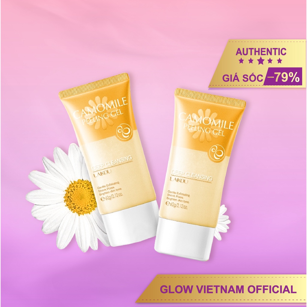 Gel tẩy tế bào chết Laikou chiết xuất hoa cúc la mã sạch da, căng mịn cấp ẩm- Glow Vietnam