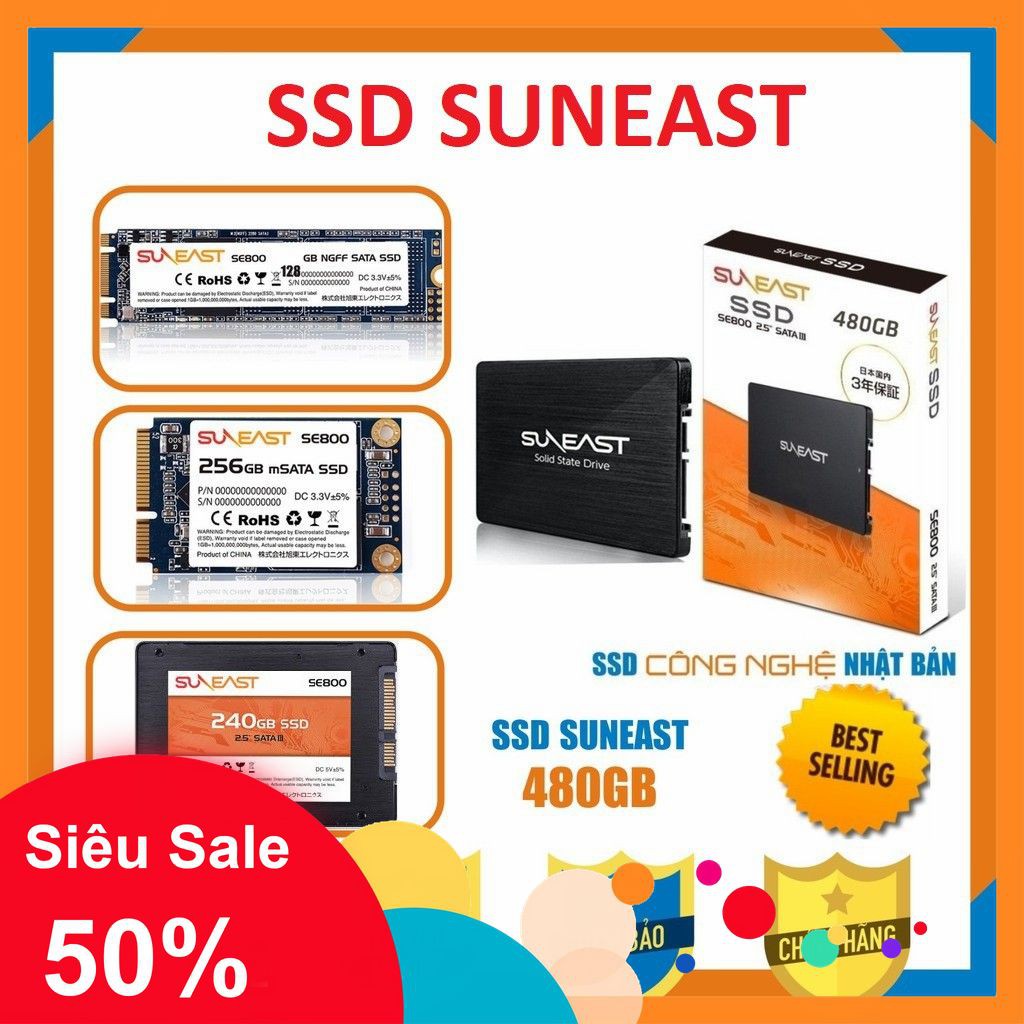 [5🌟][FREESHIP] Ổ CỨNG SSD SUNEAST CHUẨN SATA, M2, MSATA  (128GB - 256GB - 480GB) [SALE]