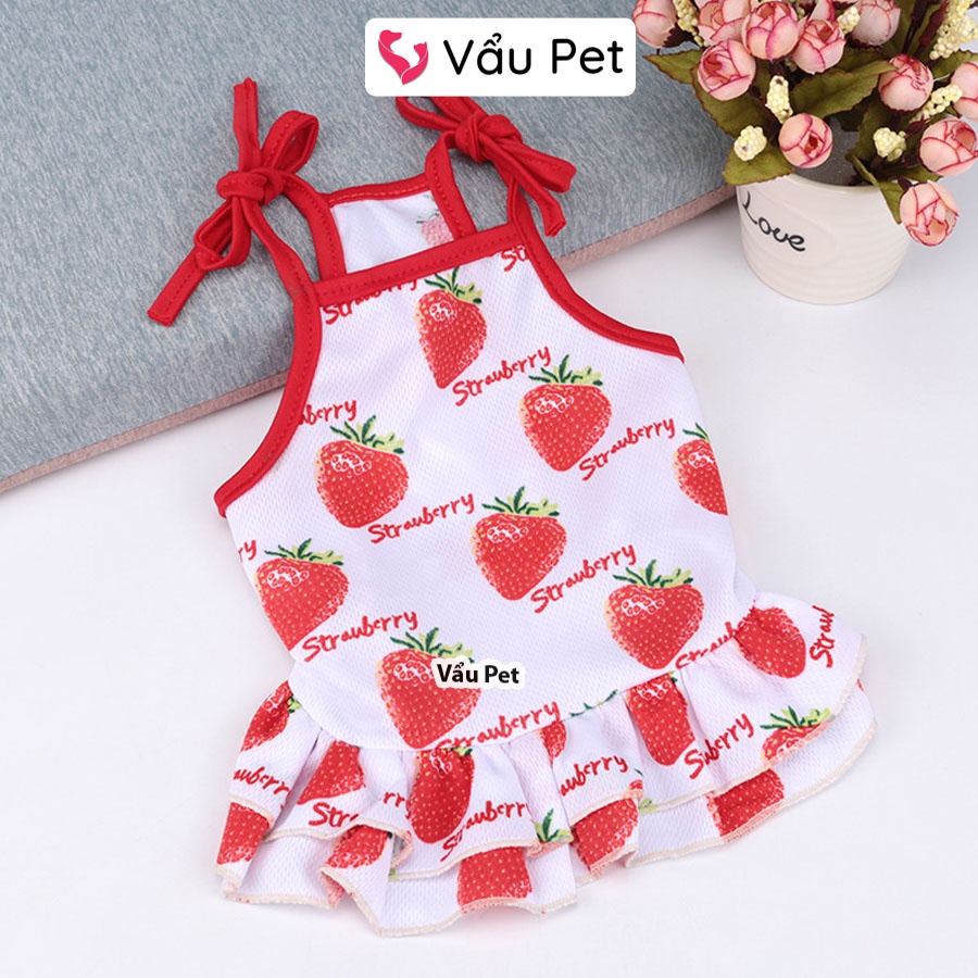 Áo cho chó mèo hình hoa quả - Quần áo cho chó poodle, con, lớn, mèo, thú cưng Vẩu Pet Shop