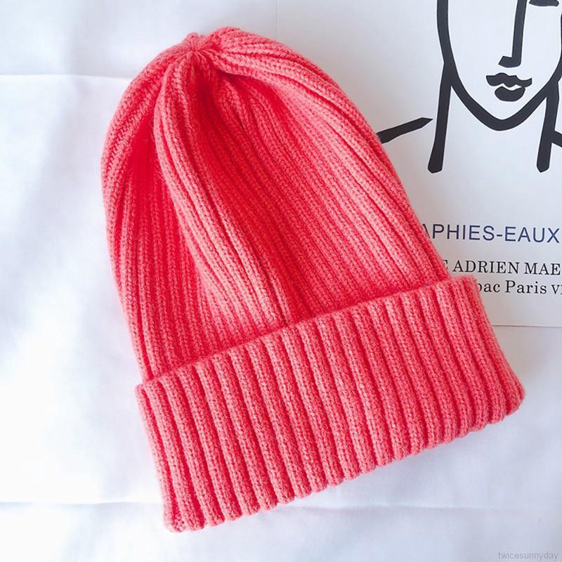 Mũ len màu trơn ấm áp cho bé