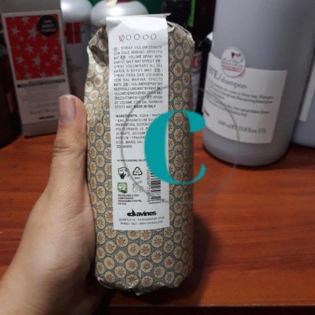 XỊT MUỐI BIỂN LÀM DÀY VÀ TĂNG ĐỘ PHỒNG CHO TÓC DAVINES SEA SALT SPRAY 250ml MSA
