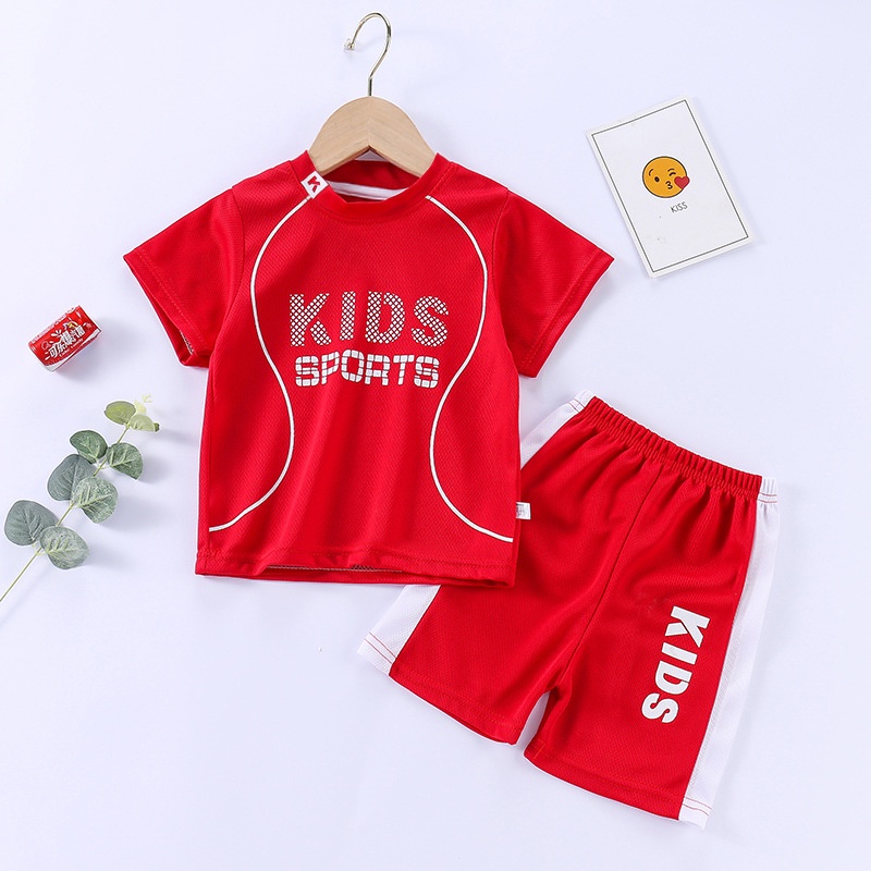 Bộ Đồ Thể Thao Áo Thun Tay Ngắn Phối Quần Short Thoáng Khí Nhanh Khô 70-140cm Cho Bé