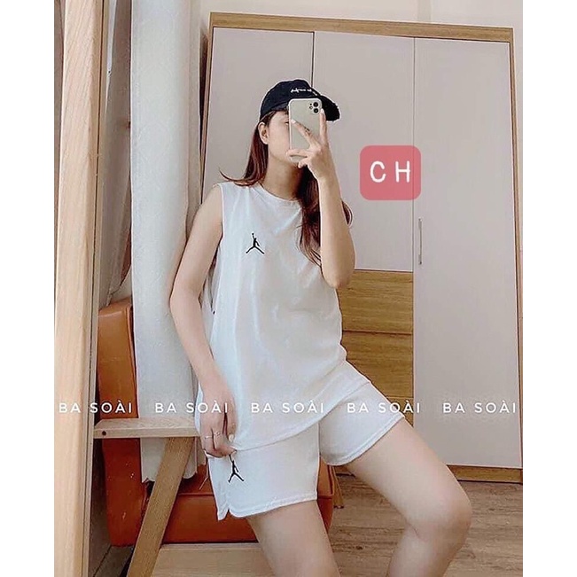 Sét tanktop logo người kèm bra đồng màu COH577