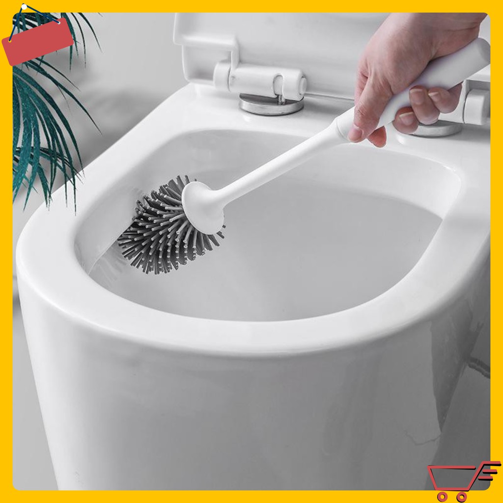 [SGD] Cọ Chà Toilet - Bộ Chổi, Cọ Bồn Cầu Silicone Diệt Khuẩn Tới 90% Kèm Khay Đựng 8205