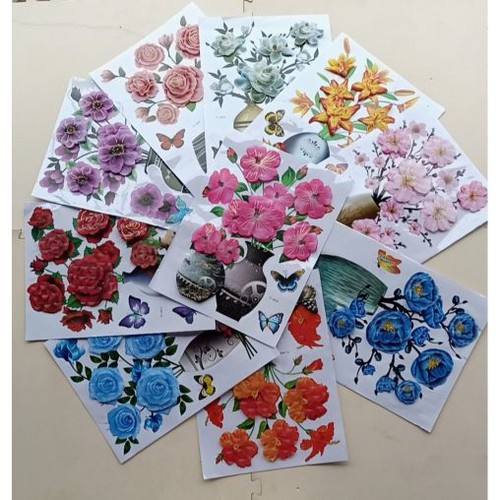 Tranh dán tường sẵn keo Bình Hoa 3D, Decan Trang Trí Hoa Nổi Dán Sẵn, Tranh Nổi Dán Tường