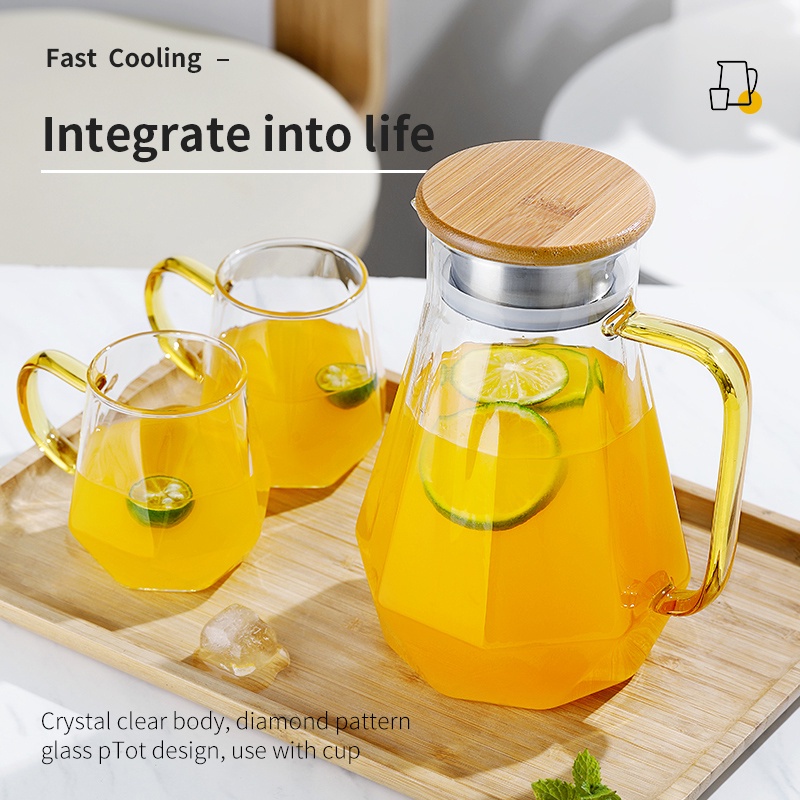 Bình đựng nước ONEISALL bằng thủy tinh có nắp dung tích 1500ml