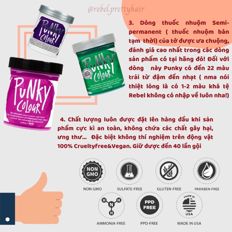 Thuốc nhuộm tóc Punky Colour Semi-permanent - Punky Color