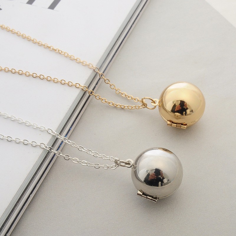 Creative Custom Handmade Secret Message Ball Locket Necklace Friendship Gifts