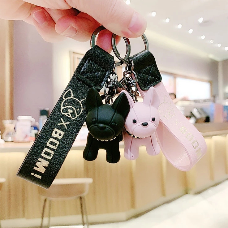 Móc chìa khóa bằng silicon hình chú cún đáng yêu