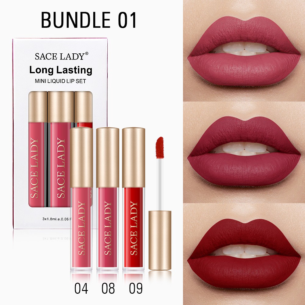 Bộ Son Kem SACE LADY Cỡ Nhỏ Lâu Trôi Hôn Không Nhòe 1.8ml | BigBuy360 - bigbuy360.vn