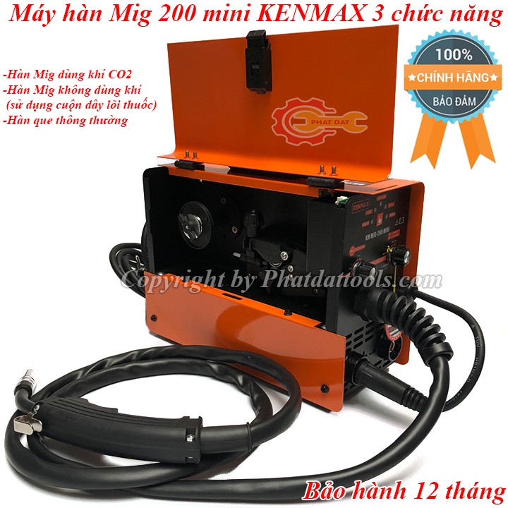 Máy hàn mig 200 mini KENMAX 3 chức năng-Máy hàn Mig không dùng khí-Công nghệ Nhật Bản-Đầy đủ phụ kiện-Bảo hành 12 tháng