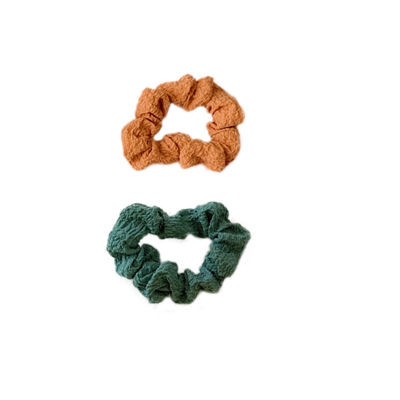 Dây buộc tóc Scrunchies nhiều màu vải đũi xốp cho nữ