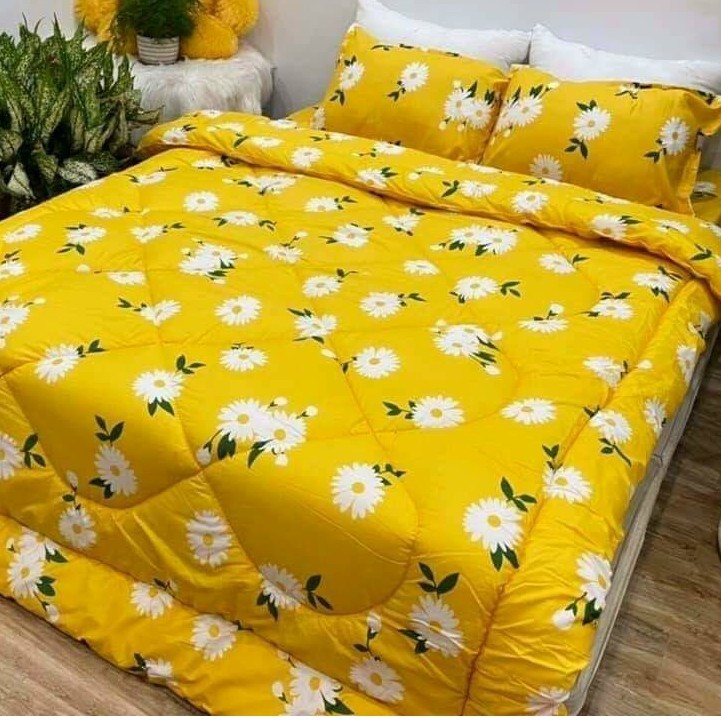 Bộ chăn hè ga gối tặng 1 vỏ gối ôm poly cotton set 5 món ( được chọn mẫu)