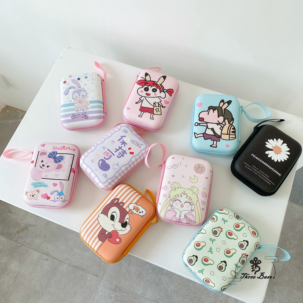 Túi mini đựng tai nghe / tiền xu họa tiết hoạt hình xinh xắn