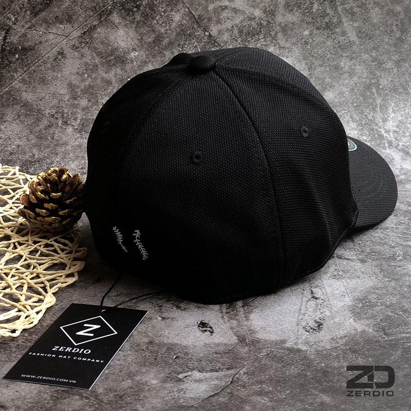 Mũ lưỡi trai bít đuôi không khóa màu đen đẹp cho nam và nữ, vải cotton co giãn cao cấp