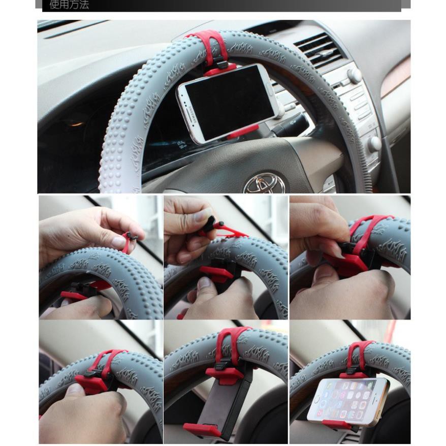 Kẹp điện thoại trên vô lăng xe hơi oto/ xe hơi | BigBuy360 - bigbuy360.vn