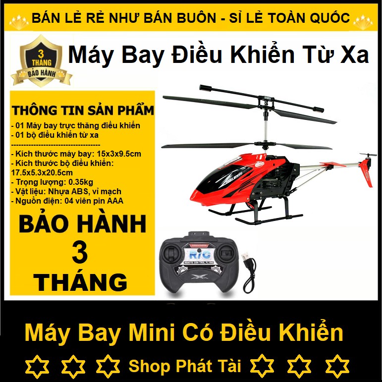 Máy Bay Trực Thăng Điều Khiển Từ Xa, Có Điều Khiển, Giá Rẻ Bảo Hành 3 Tháng - Chống Va Đập, Cực Kỳ Bền Có Video Test