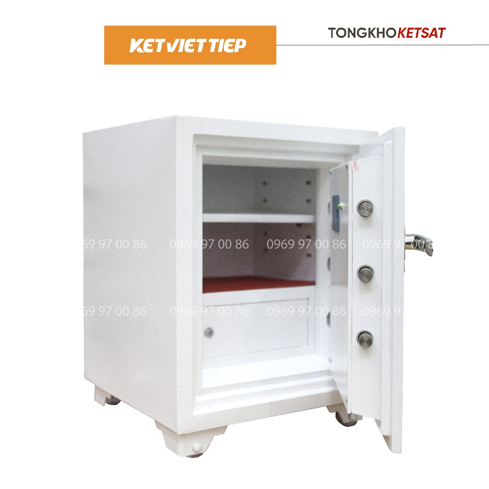 Két Sắt Việt Tiệp Vân Tay Cỡ Lớn KVT405-VT Nặng 90KG Két Chống Cháy Bảo Mật Cao Có Báo Động (Freeship)