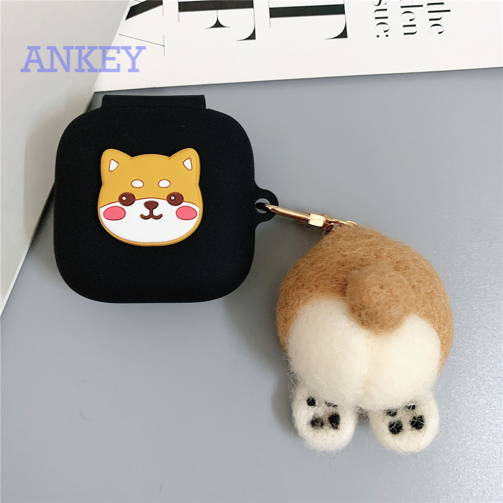 Oppo W51 Case Earphone Cover for Oppo Enco W51 / W31 / W11 / Enco Free / Enco X Soft Silicone Case Dog Shiba Inu Anti-shock Case Headphone Wireless Headset Earbuds Waterproof Case Shockproof Protective Skin Protective Shell with Pendant