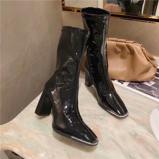 Bốt da bóng cổ lửng hàng quảng châu fullbox