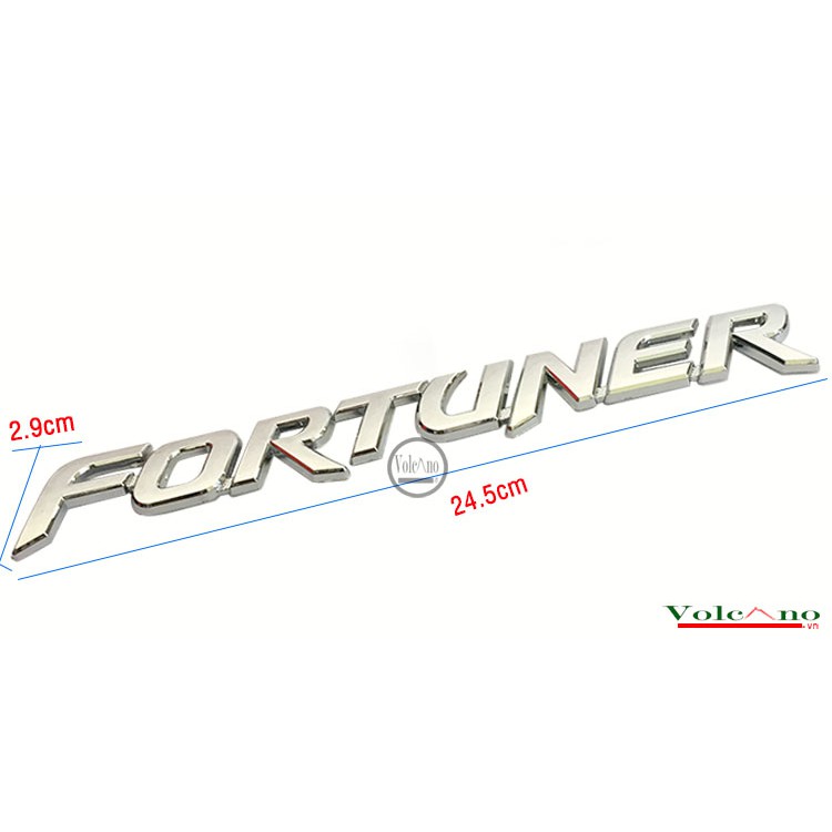 Tem Logo Chữ Nổi Fortuner Gắn Trang Trí Đuôi Xe Toyota Fortuner