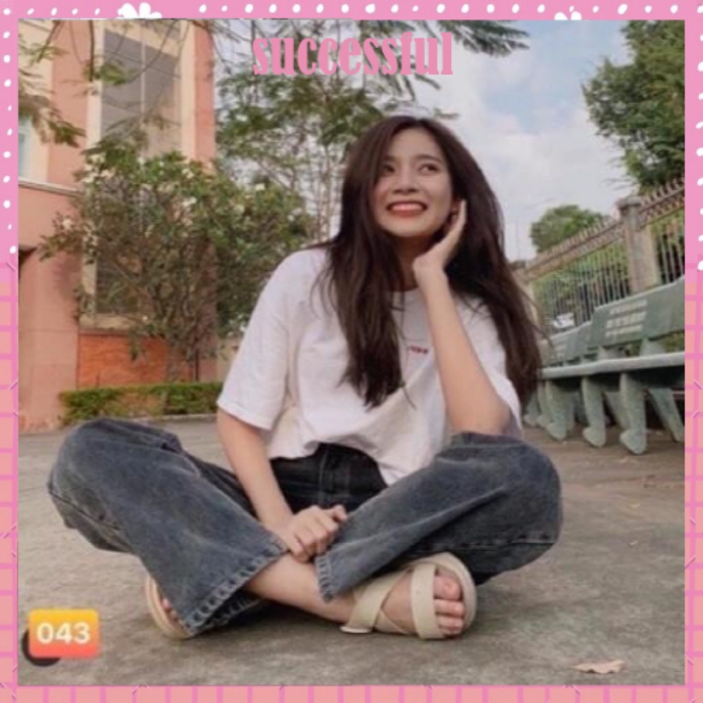 Quần bò nữ - quần jeans ống rộng lưng cao, vải bò dày đẹp , không giãn ,dáng suông