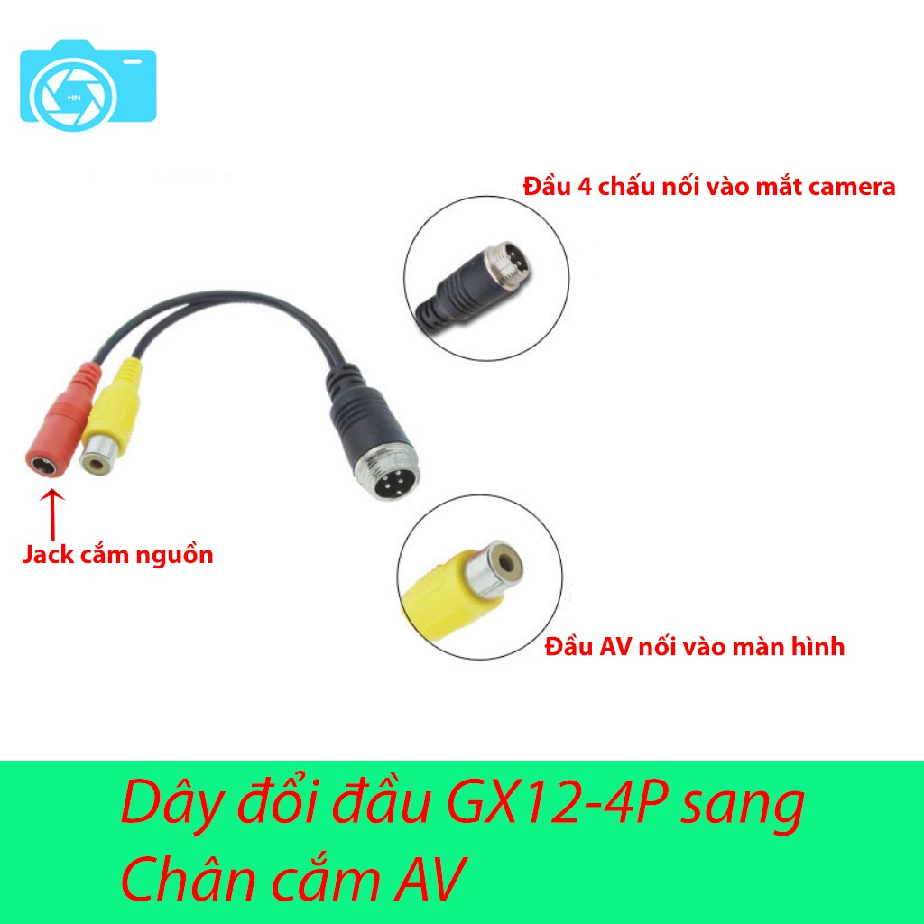 Đổi đầu GX12 sang RCA,  GX12 to AV; 1 dây